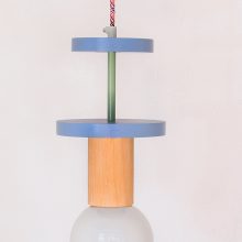 Handmade Wooden Kids Ceiling Light - Cosmo Blue