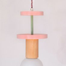 Handmade Wooden Kids Ceiling Light - Cosmo Pink