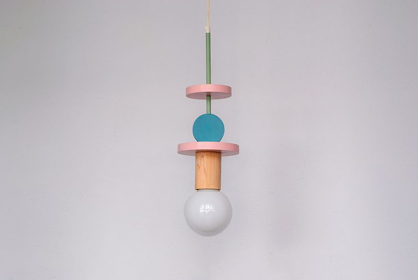 Χειροποίητο Παιδικό Φωτιστικό Οροφής - Janus Pink & Turquoise