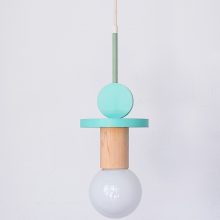 Handmade Wooden Kids Ceiling Light - Astrid Turquoise Bright