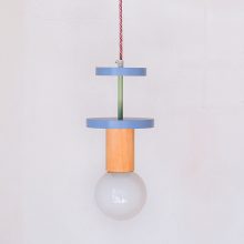 Handmade Wooden Kids Ceiling Light - Cosmo Blue