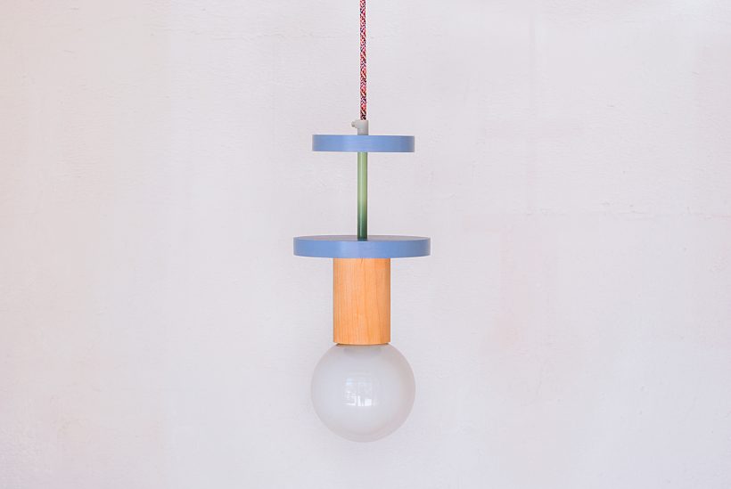 Handmade Wooden Kids Ceiling Light - Cosmo Blue