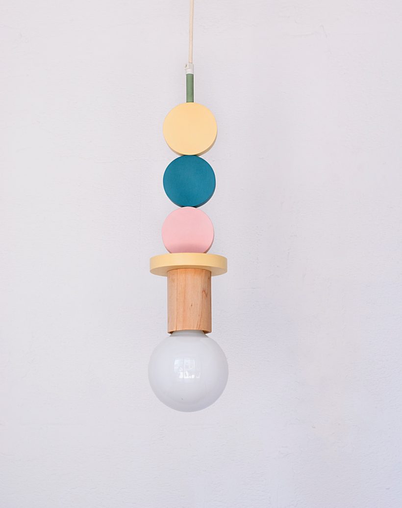 Handmade Wooden Kids Ceiling Light - Planets