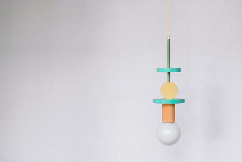 Χειροποίητο Παιδικό Φωτιστικό Οροφής - Janus Yellow & Turquoise