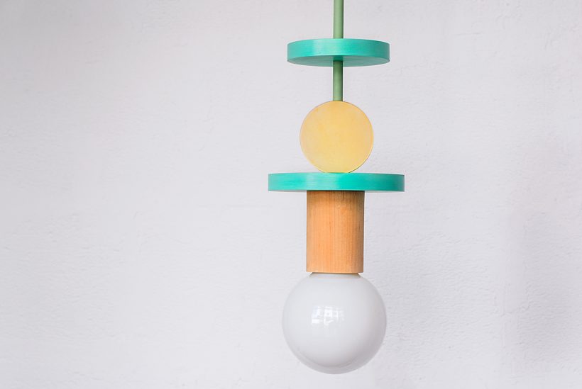 Χειροποίητο Παιδικό Φωτιστικό Οροφής - Janus Yellow & Turquoise