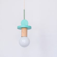 Handmade Wooden Kids Ceiling Light - Astrid Turquoise Bright