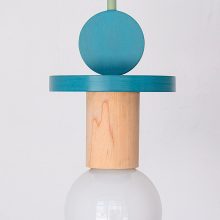 Handmade Wooden Kids Ceiling Light - Astrid Turquoise Dark