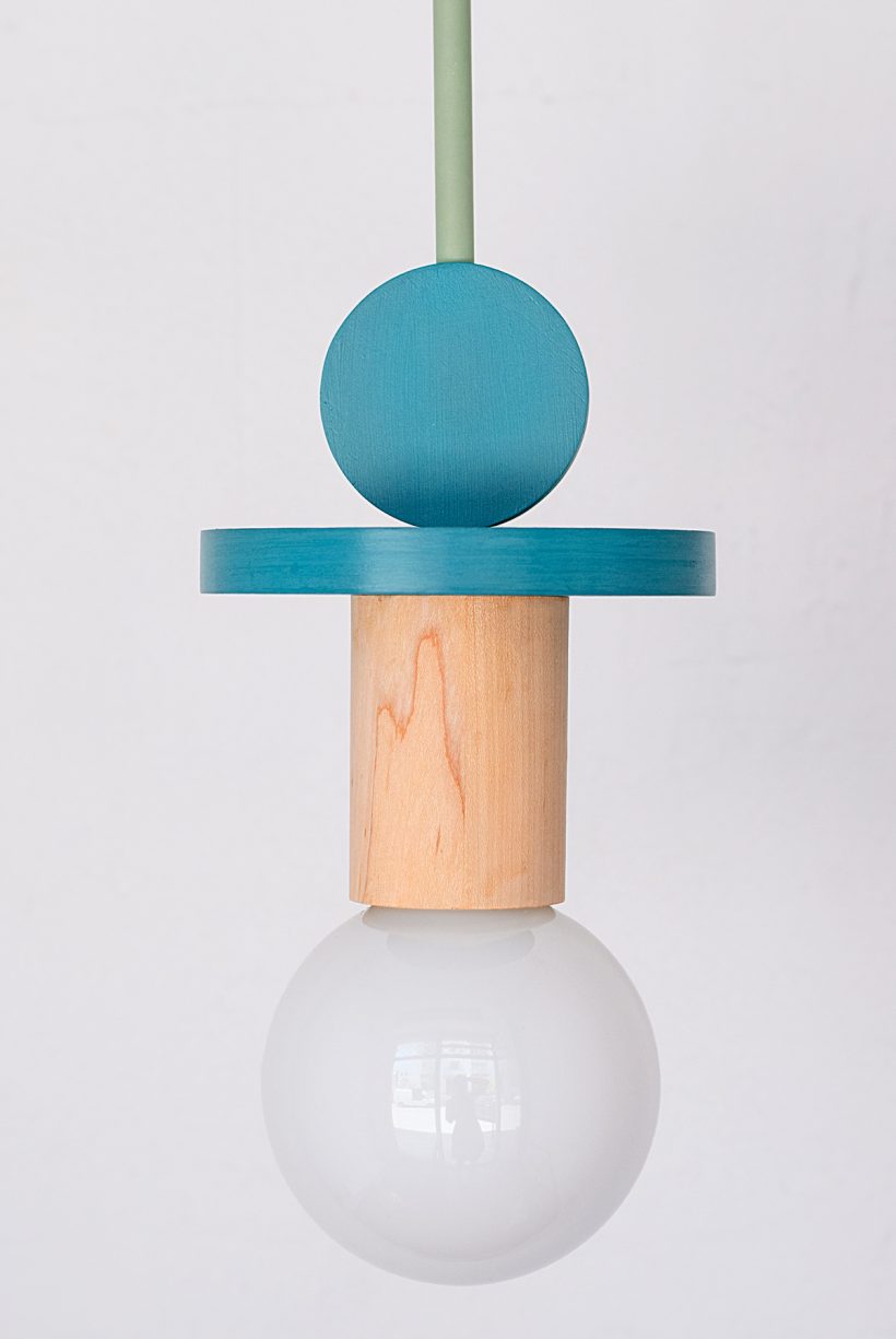 Handmade Wooden Kids Ceiling Light - Astrid Turquoise Dark