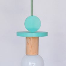 Handmade Wooden Kids Ceiling Light - Astrid Turquoise Bright