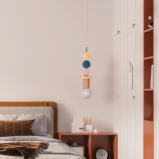 Handmade Wooden Kids Ceiling Light - Planets