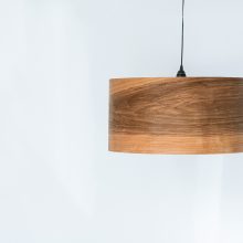 Spiral Greek Walnut - Handmade Wooden Ceiling Light