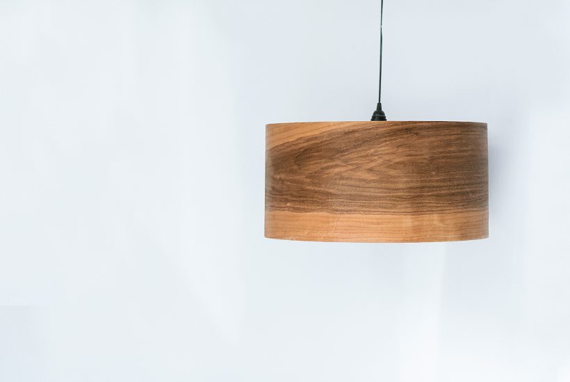 Spiral Greek Walnut - Handmade Wooden Ceiling Light