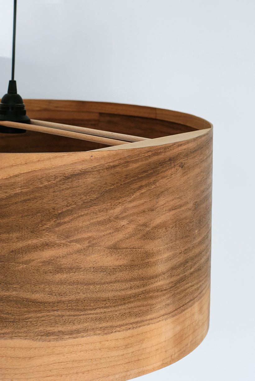 Spiral Greek Walnut - Handmade Wooden Ceiling Light