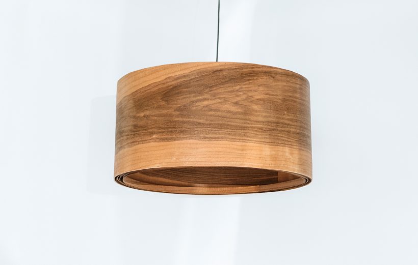 Spiral Greek Walnut - Handmade Wooden Ceiling Light