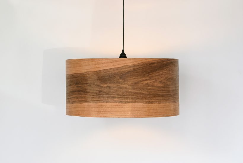 Spiral Greek Walnut - Handmade Wooden Ceiling Light