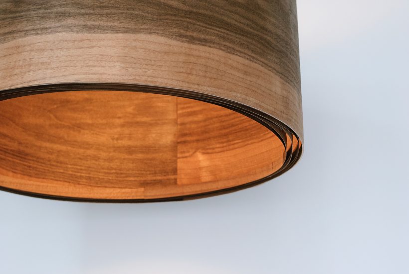Spiral Greek Walnut - Handmade Wooden Ceiling Light