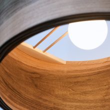 Spiral Greek Walnut - Handmade Wooden Ceiling Light
