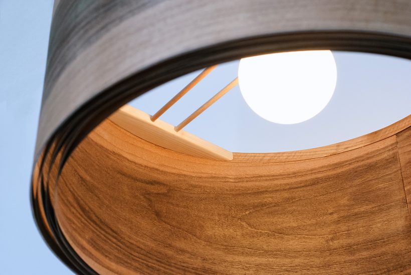 Spiral Greek Walnut - Handmade Wooden Ceiling Light