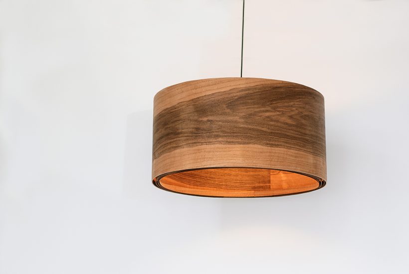 Spiral Greek Walnut - Handmade Wooden Ceiling Light