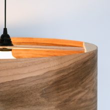 Spiral Greek Walnut - Handmade Wooden Ceiling Light