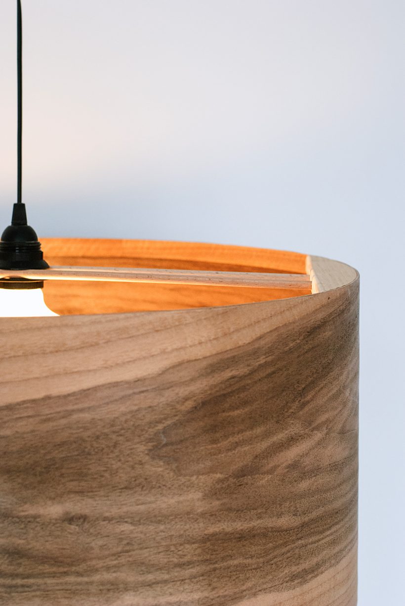 Spiral Greek Walnut - Handmade Wooden Ceiling Light
