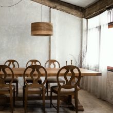 Spiral Greek Walnut - Handmade Wooden Ceiling Light