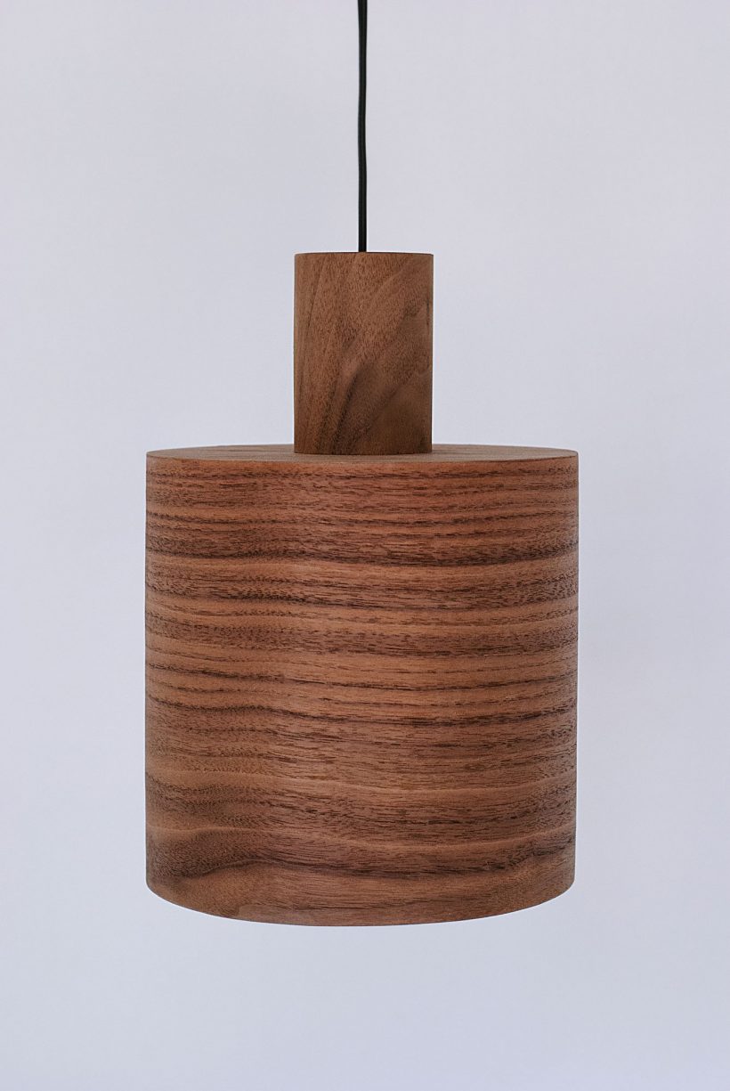 Barrel Walnut - Handmade Wooden Pendant Light