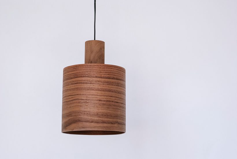 Barrel Walnut - Handmade Wooden Pendant Light