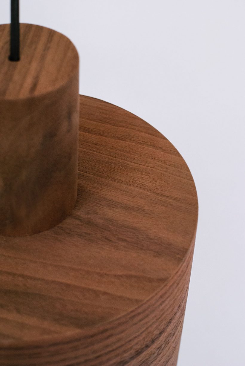 Barrel Walnut - Handmade Wooden Pendant Light