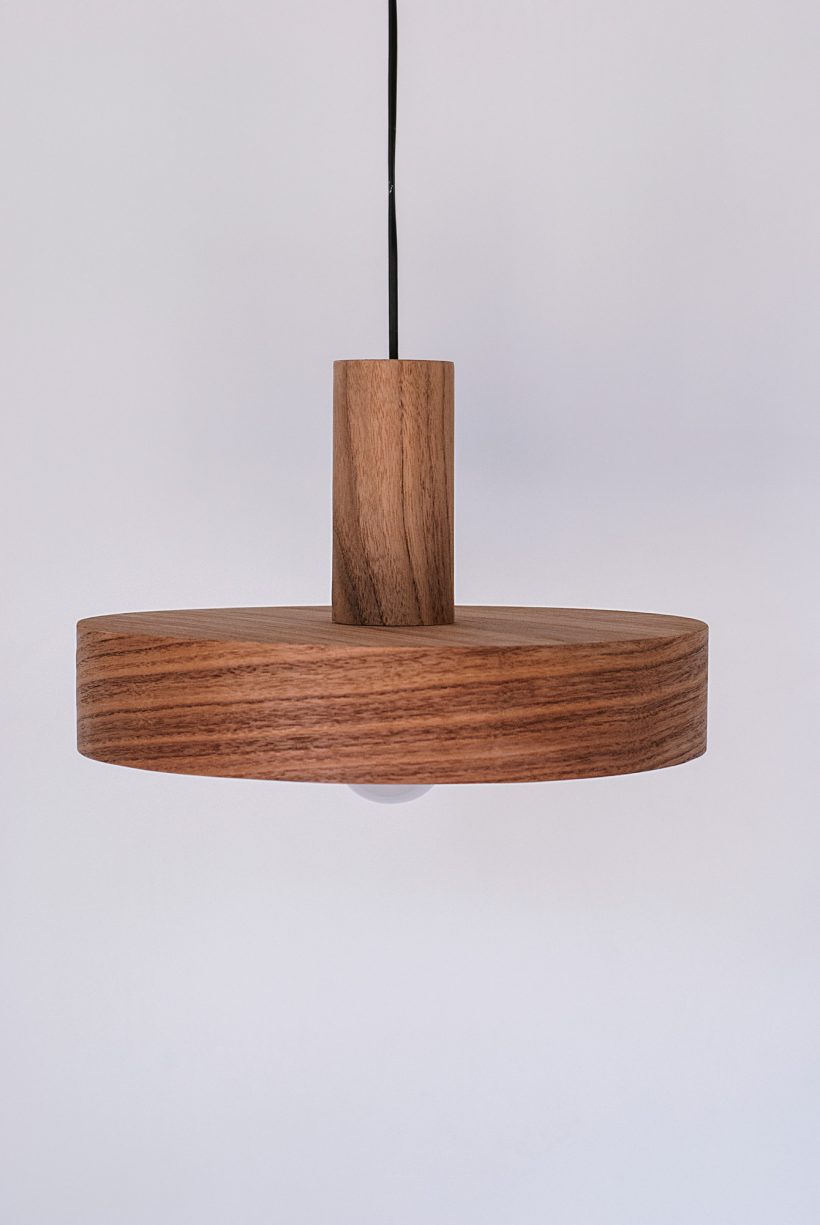 Nora Walnut - Handmade Wood Ceiling Light
