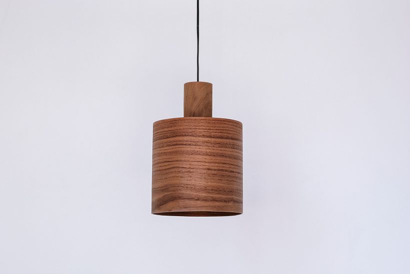 Barrel Walnut - Handmade Wooden Pendant Light