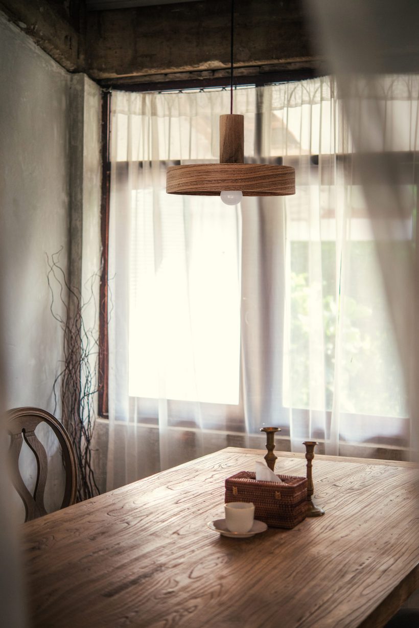 Nora Walnut - Handmade Wood Ceiling Light