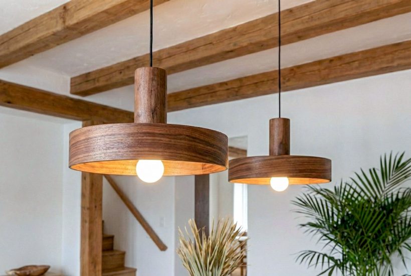 Nora Walnut - Handmade Wood Ceiling Light