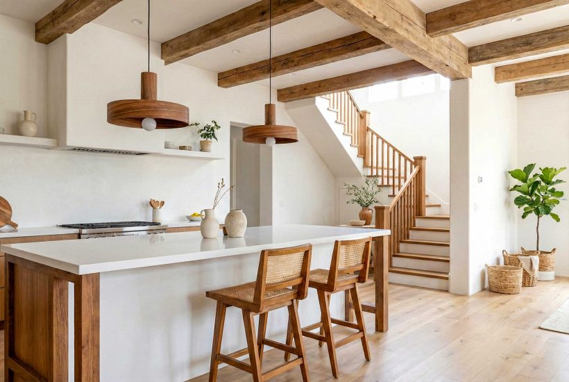 Nora Walnut - Handmade Wood Ceiling Light