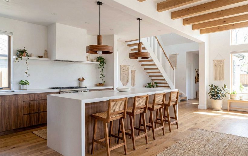 Nora Walnut - Handmade Wood Ceiling Light