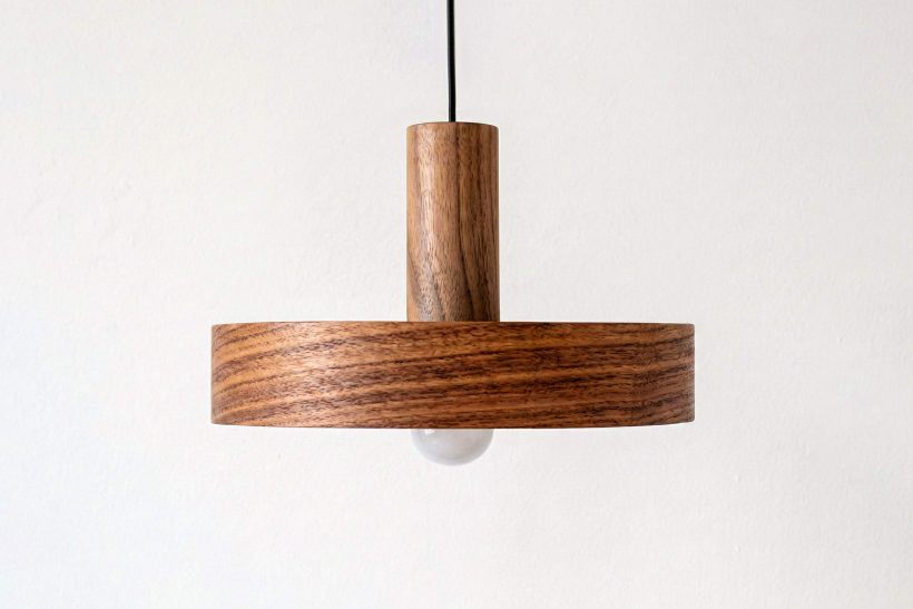 Nora Walnut - Handmade Wood Ceiling Light