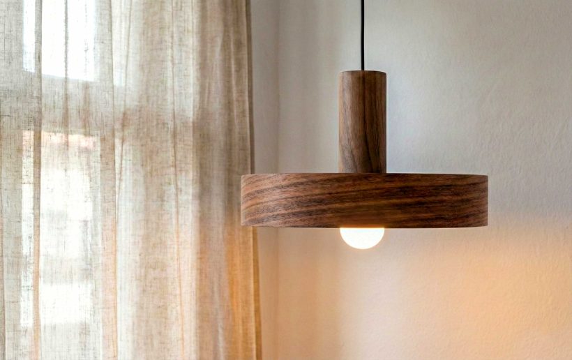 Nora Walnut - Handmade Wood Ceiling Light