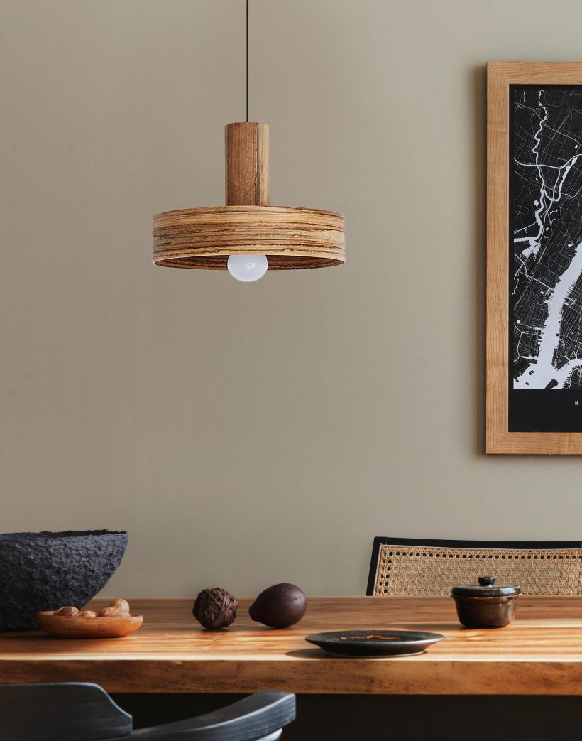 Nora Walnut Brazil - Handmade Wood Ceiling Light