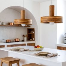 Nora Walnut Brazil - Handmade Wood Ceiling Light
