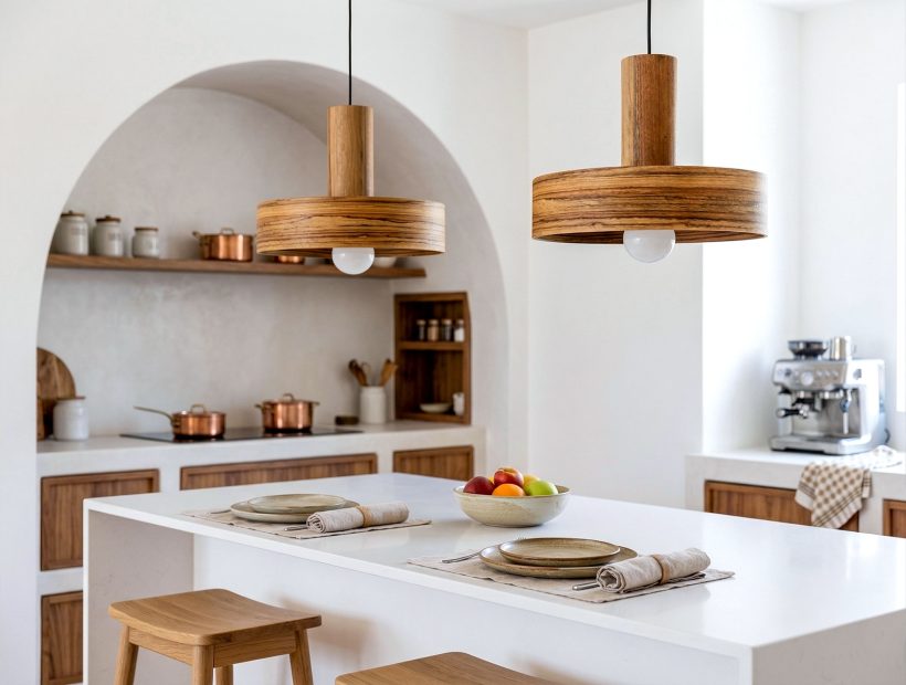 Nora Walnut Brazil - Handmade Wood Ceiling Light