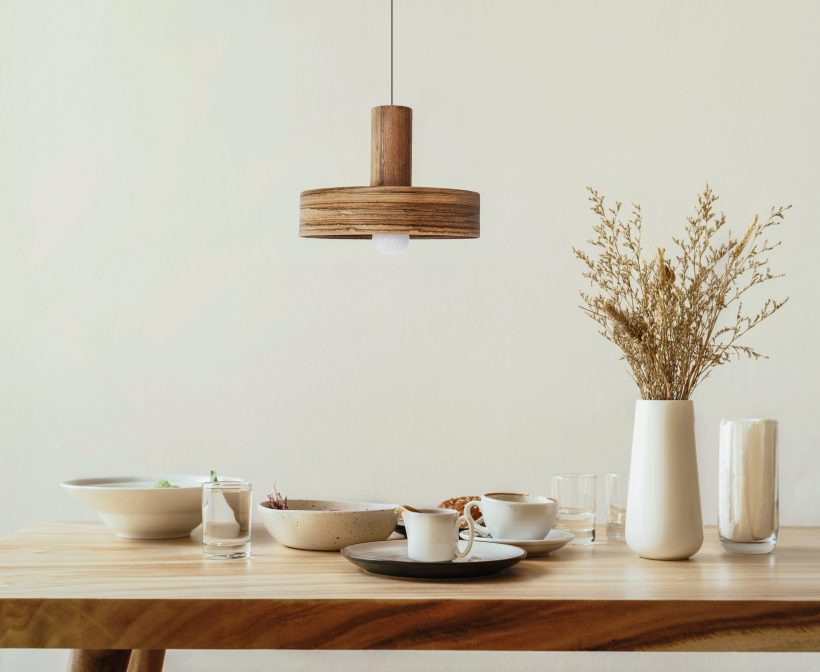 Nora Walnut Brazil - Handmade Wood Ceiling Light