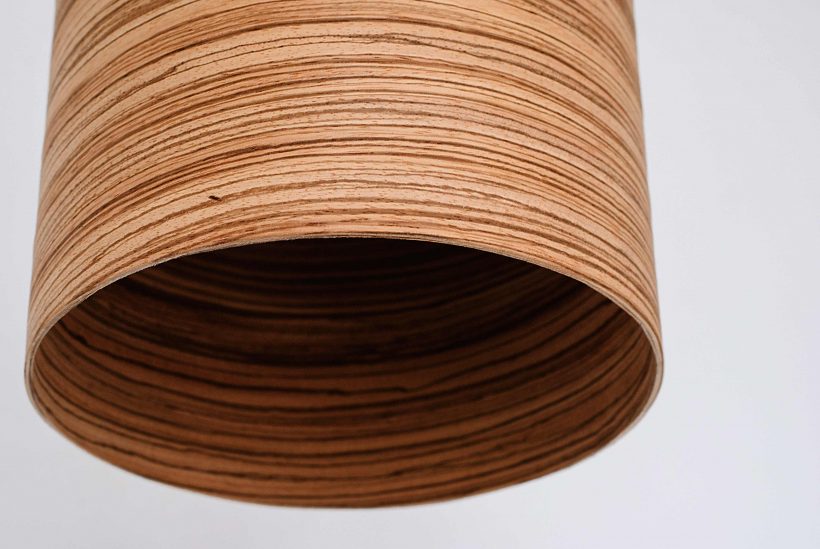 Barrel Zebrano - Handmade Wooden Pendant Light
