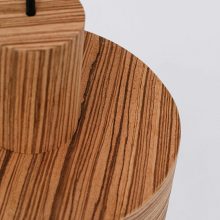 Barrel Zebrano - Handmade Wooden Pendant Light
