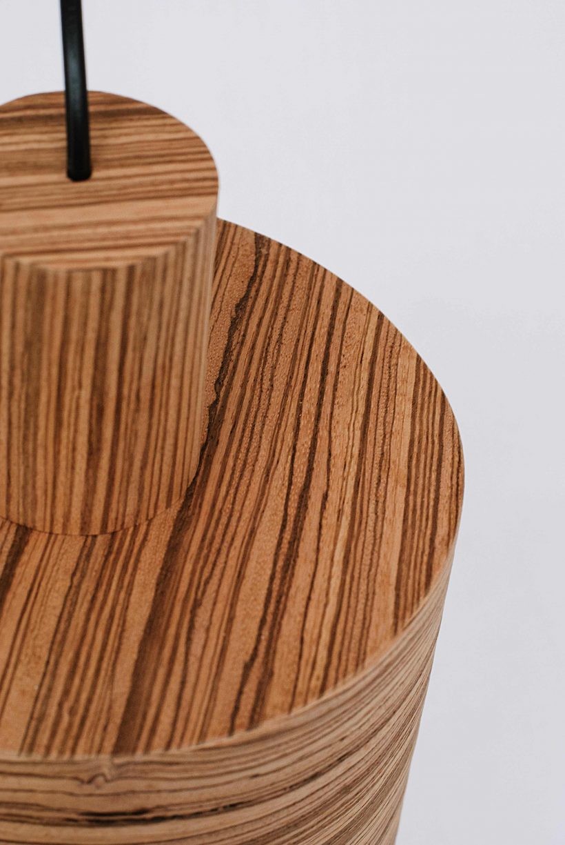 Barrel Zebrano - Handmade Wooden Pendant Light