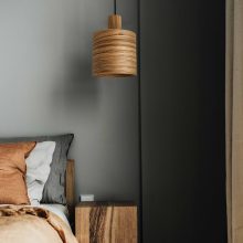 Barrel Zebrano - Handmade Wooden Pendant Light