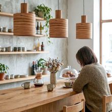 Barrel Zebrano - Handmade Wooden Pendant Light