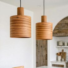 Barrel Zebrano - Handmade Wooden Pendant Light