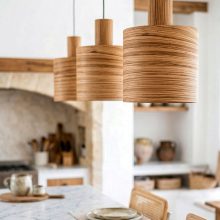 Barrel Zebrano - Handmade Wooden Pendant Light