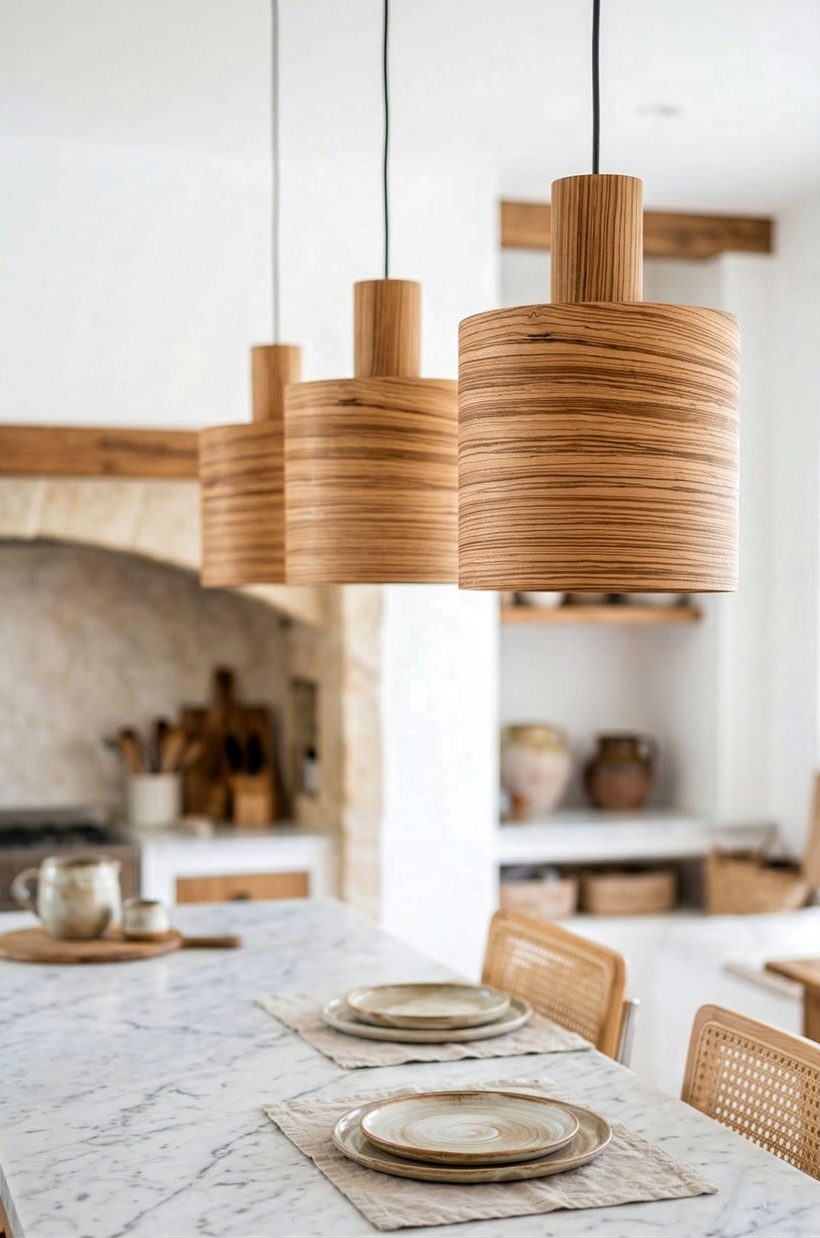 Barrel Zebrano - Handmade Wooden Pendant Light