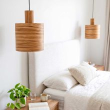 Barrel Zebrano - Handmade Wooden Pendant Light